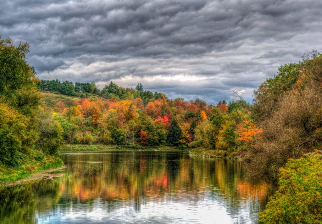 vermont, pond, reflection